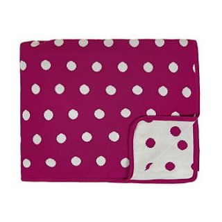 gorgeous knitted bamboo blanket polka dot by bamboo baby