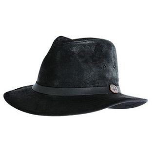 'seville' suede fedora by eureka and nash