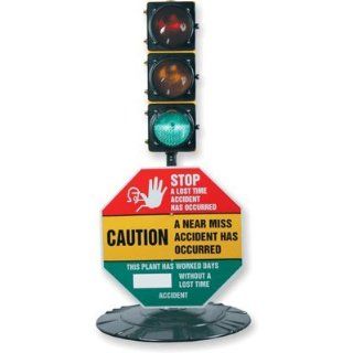 Stop A Lost Time Accident has Occurred. Caution A Near Miss Incident has, Safety Scoreboard Industrial Warning Signs