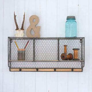 wire pigeon hole hook shelf by magpie living