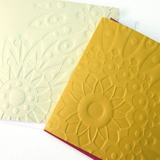 hand embossed coloured cards, floral set by linokingcards