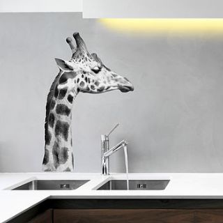 black and white giraffe wall sticker by oakdene designs