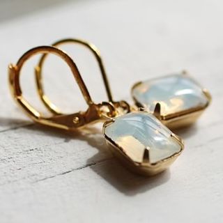 white opal earrings by silk purse, sow's ear