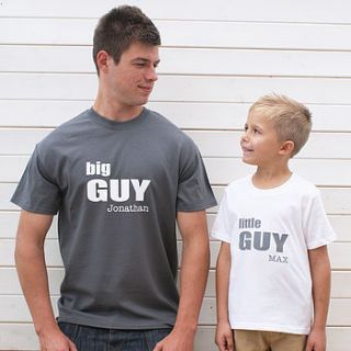 personalised big and little guy t shirt set by sparks clothing