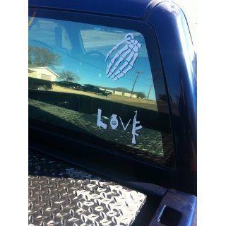 LOVE w/ Peace Sign Grenade AK Car Decal / Sticker Automotive