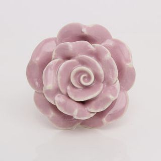 large ceramic padstow flower knob by trinca ferro