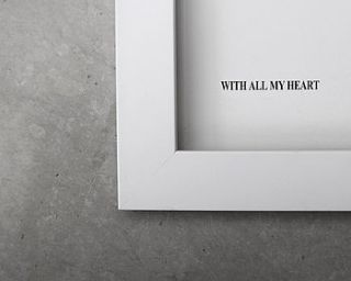 'with all my heart' personalised print by words on walls