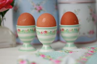 candy mint ceramic egg cup by country touches