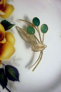 vintage delicate budding bouquet brooch by once upon a tea cup