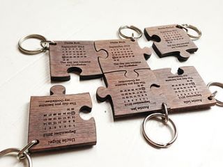 friendship jigsaw keyring set by made lovingly made