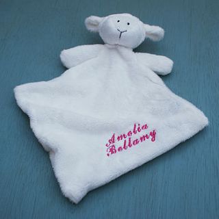 personalised baby girl lamb comforter blanket by sparks living