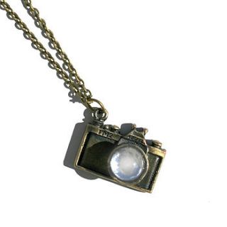vintage style camera charm necklace by handmade by hayley
