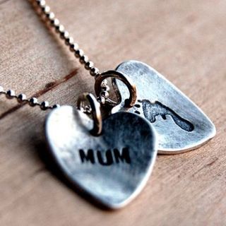 handmade mother child personalised necklace by alison moore silver designs