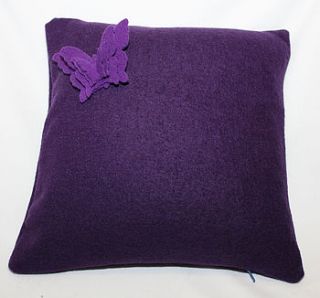 purple butterfly cushion by sheena may