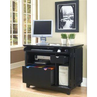 Home Style 5181 19 Arts and Crafts Compact Office Cabinet, Black Finish   Living Room Storage