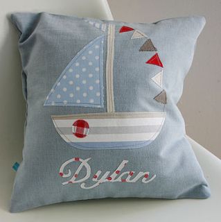 personalised boat cushion by lula handmade