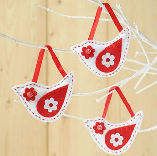 'make & sew' christmas birds decorations kit by kitty kay   'make & sew'