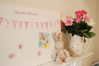 girl's bunting noticeboard by the magnetic noticeboard company