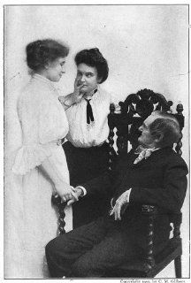 AUTHORS Helen Keller, Her Instructor and Joseph Jefferson, antique print, 1907  