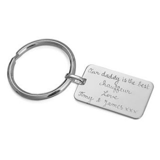 personalised silver dog tag key ring by merci maman