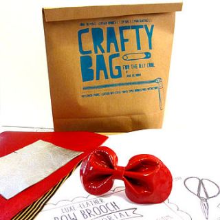 crafty bag d.i.y leather bow brooch by jane de bono accessories & homeware