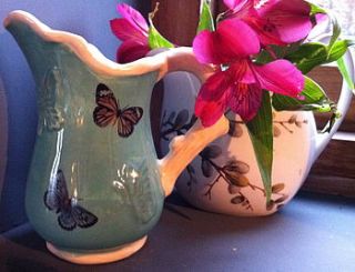 butterfly ceramic milk jug by the forest & co