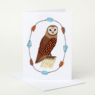 wise owl greeting card by sophie parker