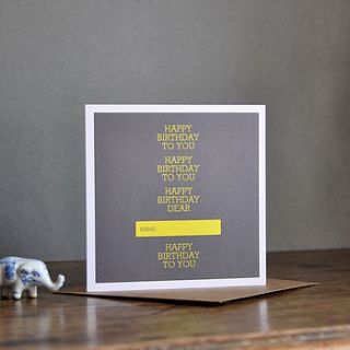 'happy birthday to you' greeting card by bold bunny