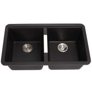 Kraus 33 x 18.94 Undermount 50/50 Double Bowl Granite Kitchen Sink