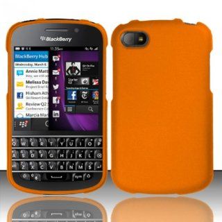 Blackberry Q10 Case Refreshing Orange Hard Cover Protector (AT&T / Sprint / T Mobile / Verizon) with Free Car Charger + Gift Box By Tech Accessories Cell Phones & Accessories