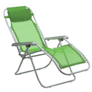 Pacific Outdoors La Chaise Folding Recliner  Lime Green Mesh with White Frame  Camping Furniture  Sports & Outdoors