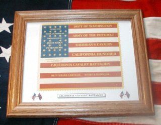 Framed, 33 star Civil War Cavalry Flag.California Hundred  Other Products  