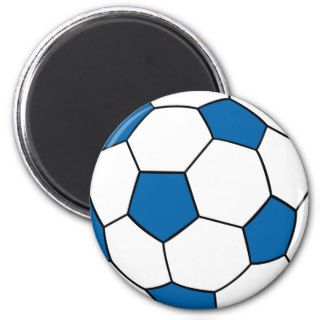 blue and white soccer ball magnets