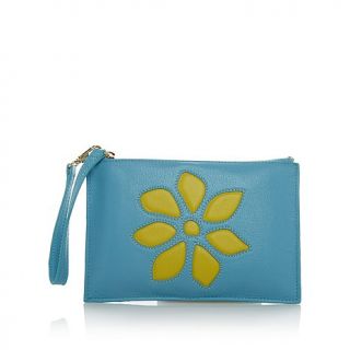 R.J. Graziano "Get Fresh" Leather Wristlet with Flower