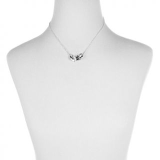 Noa Zuman "Olive Tree" Sterling Silver Bypass Leaf Design Drop Necklace