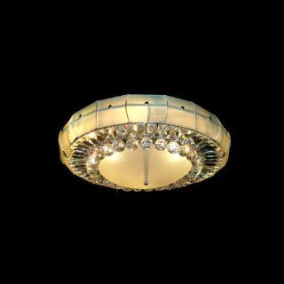Limited Edition Design 10 Light 25" Chrome Crystal Flush Mount Ceiling Fixture Frosted Glass SKU# 68380   Close To Ceiling Light Fixtures  
