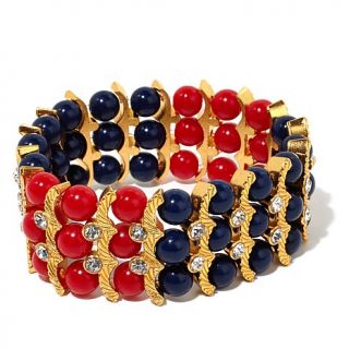 IMAN Global Chic Glam to the Max 2 Tone Stretch Bracelet
