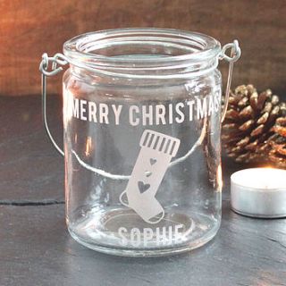 personalised christmas tea light holder by becky broome