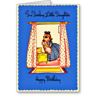 Little Darling Daughter   Retro Happy Birthday Card