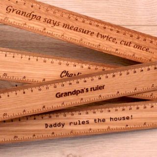 personalised engraved grandad's gift ruler by cleancut wood