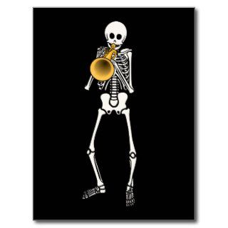 Trumpeter Skeleton Post Cards