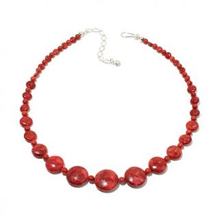 Jay King Red Coral Beaded Sterling Silver 18 1/4" Necklace