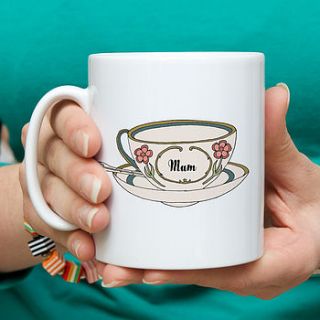 personalised 'vintage tea cup' mug by claire close