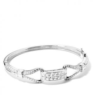 Victoria Wieck 5.1ct Absolute™ Invisible Set Hinged Bangle Bracelet