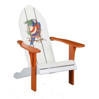 Panama Jack Outdoor Parrot Adirondack Chair in Cypress Wood with Orange Finish