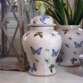 large decorative butterfly jar by adventino