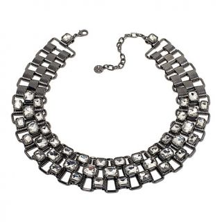 R.J. Graziano Clear Crystal Flat Link 17" Collar Necklace