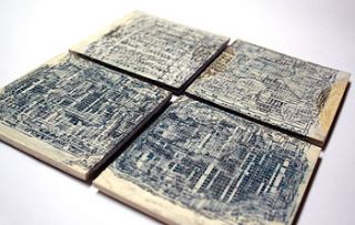 recycled maths book coasters by paperwork