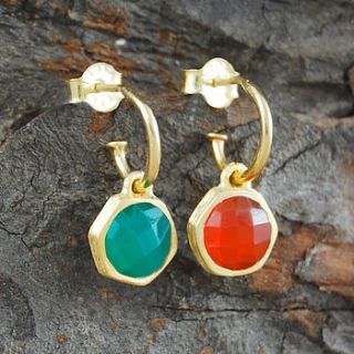 vermeil onyx double sided earrings by embers semi precious and gemstone designs