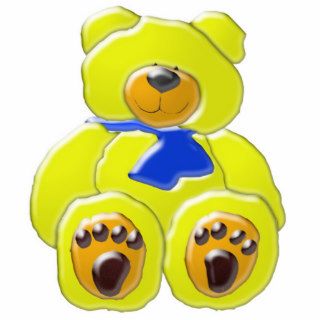 Adorable Yellow Bear Photo Statue Cut Out